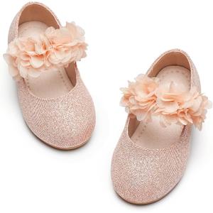 Kiderence Toddler Girls Dress Shoes Little Kids Mary Janes Pink Ballet Flats Toddler 12
