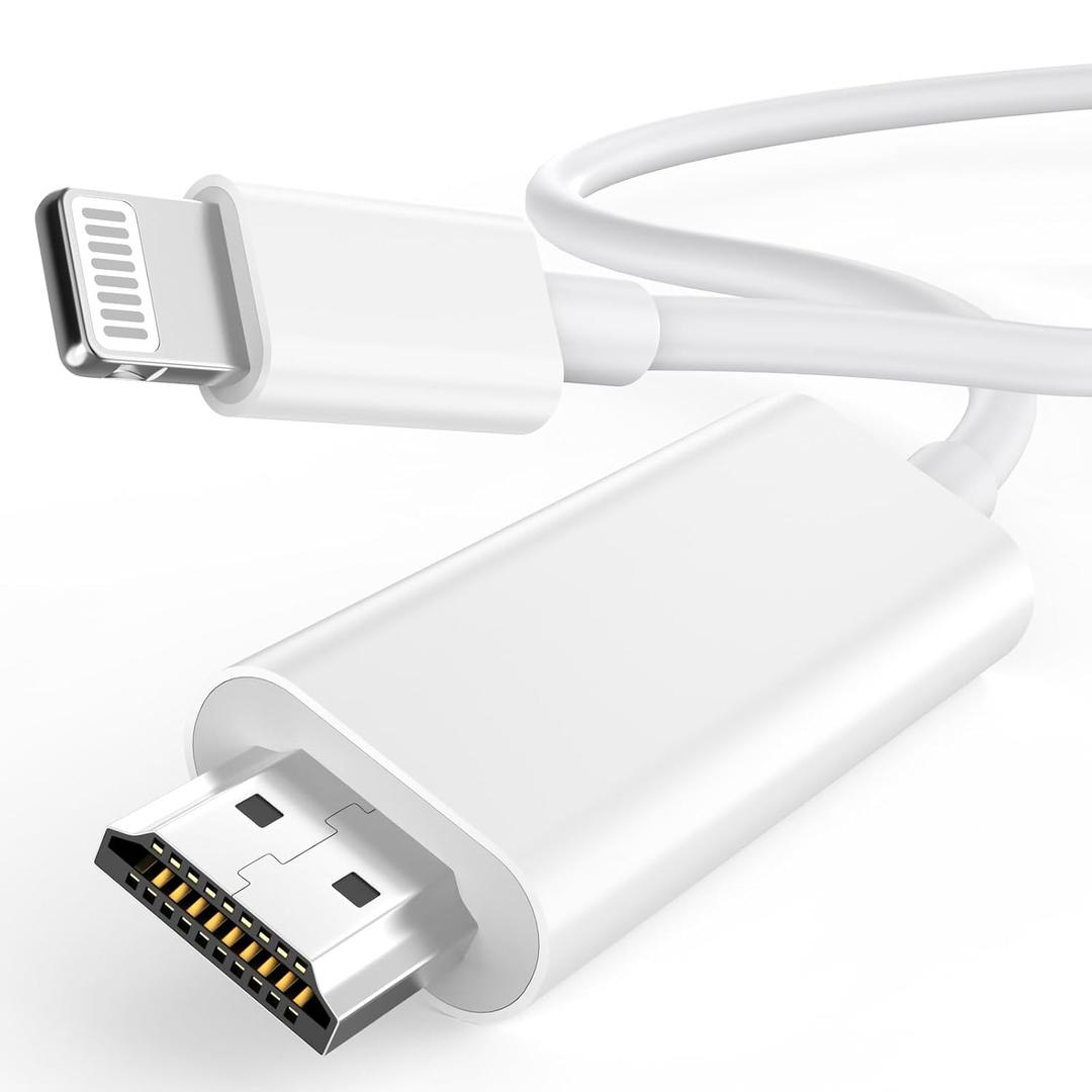 [Apple MFi Certified] Apple Lightning to HDMI Cable Adapter for iPhone to TV, 1080P Digital AV Adapter Sync Screen Connector Compatible for iPhone 14 13 12 11 Pro Max XS XR X 8 to TV Projector Monitor