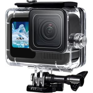 FitStill Underwater Waterproof Diving Housing for Go Pro Hero 13/12/11/10/9 Black,60M/196FT Protective Underwater Diving Housing Shell Accessories (Hero 13/12/11/10/9 Black)