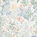 Floral Peel and Stick Wallpaper 17.3inW 393inL Boho Floral Contact Paper Modern Flower Removable Self Adhesive Waterproof Wallpaper for Bathroom Bedroom Fun Wildflower Contact Paper Cabinets