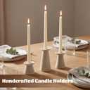LemonRoad Set of 3 Terracotta Taper Candle Holders 2" 3.75" 5" Height Decorative Taper Candleholder Vintage Beige Rustic Clay Candlestick Holders for Wedding Table Centerpiece Home Decoration