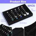 6 Pcs Velvet 7 Slots Ring Earrings Showcase Trays Velvet Ring Display Tray
