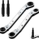 4 x 2pcs Large & Small CT122 Hvac Service Wrench, AC Refrigeration Wrench with 2 CT-122E Screw Conversion Adapter Square Ratchet Wrench for Daily Home Repairing Tool