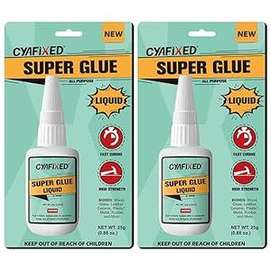 Super CA Glue Liquid, Clear Quick Dry Cyanoacrylate Adhesive for Wood Plastic Leather Metal Pottery Glass Ceramic Shoe Sole Repair, Instant Strong Bond for Jewelry, Craft, 3D Models, Woodworking 2 Pack Super CA Glue Liquid, Clear Quick Dry Cyanoacrylate Adhesive for Wood Plastic Leather Metal Pottery Glass Ceramic Shoe Sole Repair, Instant Strong Bond for Jewelry, Craft, 3D Models, Woodworking 2 Pack