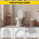 Toilet Seat Cover Elongated Durable PP Toilet Seat with Slow Close Hinges, Easy Clean White Replacement for American Standard Toilets