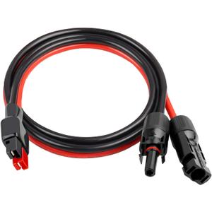 XRDS -RF 10AWG Solar Panel to Anderson-Style Connector Extension Cable 3FT, Tinned Copper Wire, 600V Rated, High-Temperature Resistance, for Solar Power Systems and Battery Connections