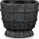 6" Black Ceramic Plant Pots with Drainage Hole, Rustic Flower Pots for Indoor Plants, Outdoor Decorative Ceramic Planters Small Plant Pot for Succulents, Cactus, Herbs, Orchids, Snake Plant Pot
