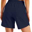 Ksmien Women's 5"/ 7" Athletic Running Shorts Quick Dry Lightweight Workout Gym Shorts with Zipper Pockets UPF 50+ (M)