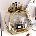 Perfume Organizer for Dresser, 2 Tier Bathroom Counter Organizers and Storage, Gold Makeup Organizer for Vanity, Bathroom Accessories & Decor, Skincare Perfume Trays Cosmetic Display Holder