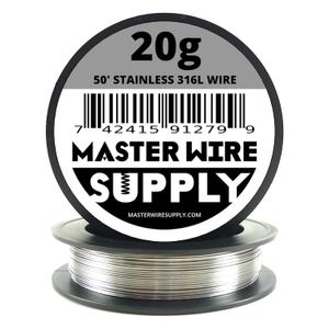 Stainless Steel 316L - 50' - 20 Gauge Wire - 50ft - 0.81mm - 0.032in - Made in USA - Master Wire Supply