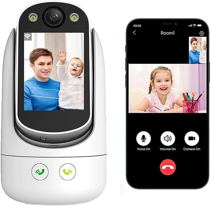 Video Call Security Camera Indoor, Nanny Camera Baby Camera Pet Camera,2-Way Video Call,2-Way Audio, 360Pan/Tilt WiFi Camera for Home Security, Motion Tracking, 1080P 2.8 inch HD Screen,Night Vision