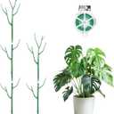 5 Pack Stackable Plant Supports Stakes, Sturdy Garden Trellis for Climbing & Vining Plants, Monstera, Pothos & Philodendron - Reusable Plant Stakes for Indoor & Outdoor Potted Plants (Green)