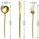Evanda Gold Silverware Set 60 Piece Service for 20, Titanium Gold Plated Stainless Steel Flatware Set, Knives Forks Spoons Cutlery Set for Wedding, Parties, Birthday, Dishwasher Safe