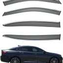 Yakitoko Window Visors Vent Sun Shade Rain Guards for Acura TLX 2015-2020 Chrome Trim 4PCS