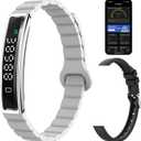 Smart Bracelet Fitness Tracker Heart Rate Monitor Sleep Activity Tracker Step Counter Calories Pedometer Waterproof Slim Thin Health Band for Women Ladies Men, Free App, 2 Bands