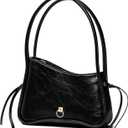 Molshine Genuine Leather Crescent Handbag, Small Fashion Designed Top Handle Shoulder Handbag, Armpit Bag Clutch for Women Lady DLK0025