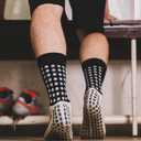 1 Set Anti-Slip Grip Soccer Socks with Shin Guard Sleeves, Sports Athletic Socks for Men