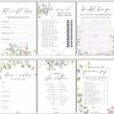 GardenCity Bridal Shower Games Set for 25 Guests - 6 Fun Activities, Double-Sided Cards (Floral)