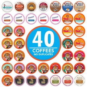 Crazy Cups Flavored Coffee Pods Variety Pack, Fully Compatible With All Keurig Flavored K Cups Brewers, Coffee Sampler, 40 Count (EXP 12/29/26)