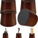 KOIKEY Wooden Furniture Bed Risers - 3 Inch Circle Heavy Duty Furniture Height Extenders Lifts for Sofa Couch Desk Chair Table Base Raising Space, Convenient Store and Cleaning, Pack of 4