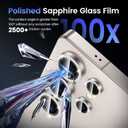 Tensea (3+2PCS Compatible with Samsung Galaxy S25 Ultra Camera Lens Protector, 9H Tempered Glass Camera Cover Screen Protector Metal Individual Ring [Installation Tray][Case Friendly] (Glitter Gray)