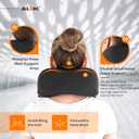 MLVOC Neck Pillow for Traveling, Upgraded 100% Pure Memory Foam Travel Neck Pillow for Airplane Flight Sleep, Breathable & Machine Washable Cover, Travel Kit with 3D Eye Mask, Earplugs & Bag, Black