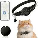 GPS Collar for Cats，Pet Tracker (Android Only) Smart tag,Waterproof Compatible with Google Find My,No Monthly Fee,Advanced Tracking Solution Smart Collar for Pet Safety Ideal Small Large Cats