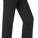 Tapata Women's Stretchy Straight Dress Pants with Pockets Tall, Petite, Regular for Office Work Business 32", Black, S