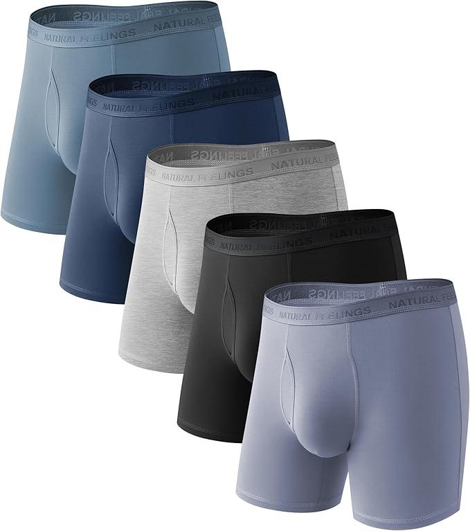 Natural Feelings Men's Underwear Viscose from Bamboo Boxer Briefs Underwear Pack for Men L