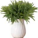 Fovths 6 Pieces Christmas Norfolk Pine Branch 18 Inch Norfolk Pine Stems Artificial Norfolk Christmas Greenery Plants DIY Crafts Faux Pine Branches for Xmas Home Decor Garland Wreath Craft