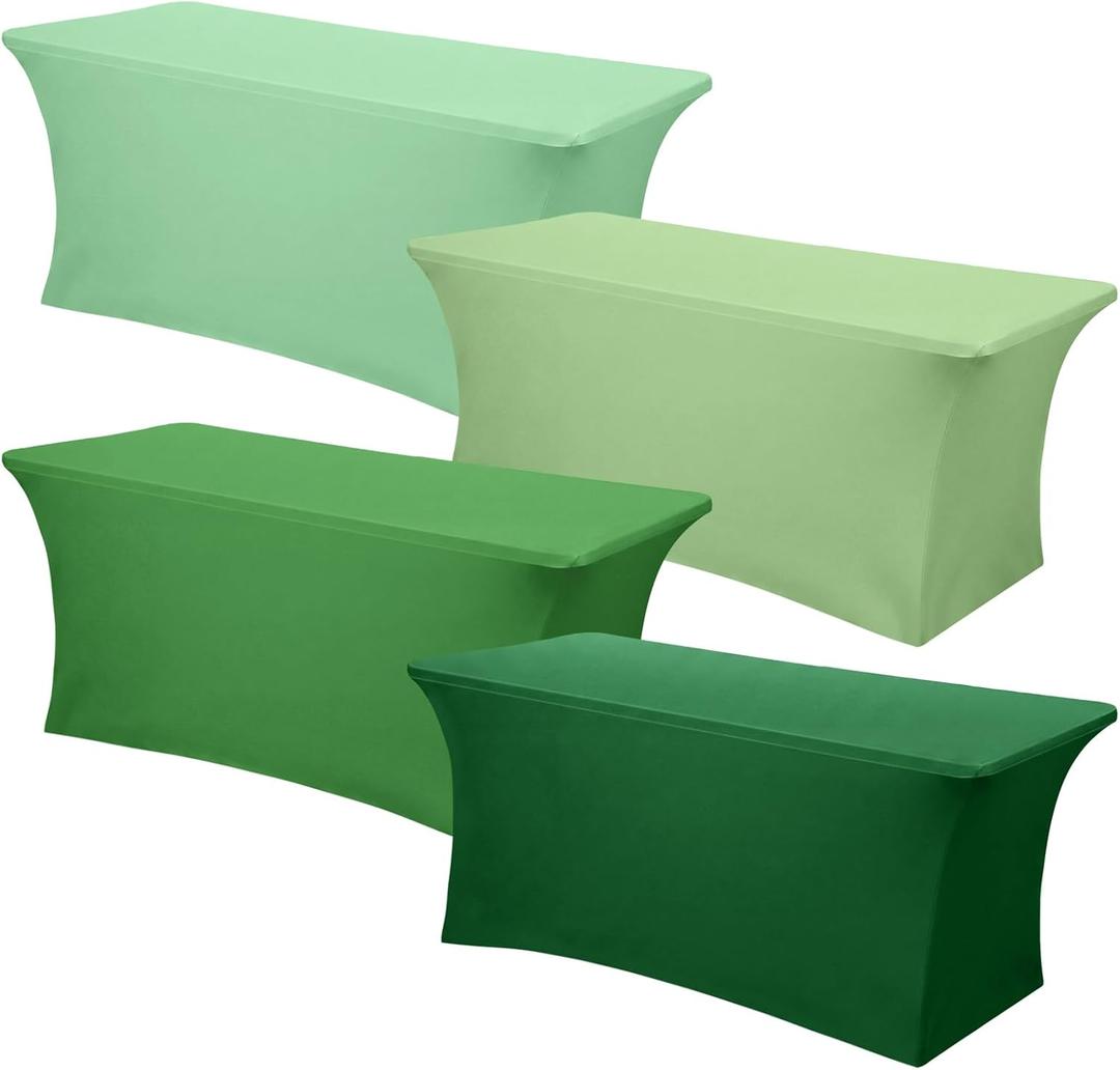 Frienda 4 Pcs Gradient Green Tablecloth 71x30 Rectangle Table Cover