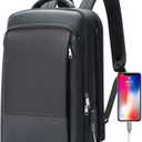 BOPai Expandable Travel Professional Men Business Laptop Backpack 15.6 inch Work Smart Rucksack Anti Theft Large Multi-Function Computer Office Black with Waterproof USB Charging Water Bottle Holder