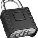 Diyife Heavy Duty Combination Padlock, Large Outdoor Padlock [One-Touch Unlocking] High Security Weatherproof, Design of Hidden Password Suitable for Locker, Home, School, Garage, Gate, Garden (Black Standard, 1 Pack)