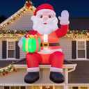 15FT Inflatable Santa Claus Outdoor Christmas Decoration, Blow Up Santa with LED Lights Built-in Fan for Yard, Lawn, Holiday Display, Shopping mall