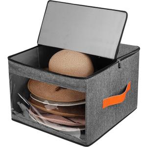 kushon Upgraded Hat Storage Box for Women & Men,Closet Hat Boxes Organizer Bag with Dustproof Lids,Cowboy Hat Box,Hat Carrier Case For Travel