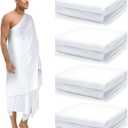 Suhine 4 Pcs Ahram Ihram Ehram for Hajj and Umrah Islamic Ihram Clothing for Men Umrah White Hajj Gifts, 41.3 x 82.7 Inches