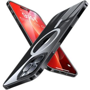 TORRAS Magnetic Slim Fit for iPhone 16 Pro Case, 6.3 inch, Ultra-Thin, Compatible with MagSafe, Lightweight Matte Anti-Scratch Hard PC Cover Phone Case, Clear Black