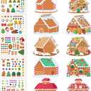 30 Pcs Make a Gingerbread House Stickers Christmas Party Game Craft Activities Favor Supplies for Boys Girls DIY Make Your Own Gingerbread House Stickers 15 Finished Products(Christmas)