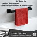 20 Inch Bathroom Towel Bar SUS304 Stainless Steel Matte Black Towel Holder Wall Mounted Heavy Duty Towel Rack Bathroom Towel Rod Modern Square Base Design(1, Matte Black, 20 Inch)