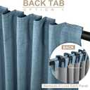 100% Blackout Shield Linen Blackout Curtains for Bedroom 84 Inches Long, Back Tab/Rod Pocket Living Room Drapes, Thermal Insulated Blackout Curtains 2 Panels Set, 50" W x 84" L, Stone Blue
