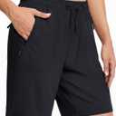 MAGCOMSEN Women's Hiking Shorts Lightweight Quick Dry 8" Golf Shorts Water Resistant with 3 Zipper Pockets (Black, XXL)