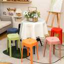 Nosiny 6 Pack Plastic Stackable Stools 18 Inch Portable Nesting Stack Stools Round Colorful Backless Bar Seating for Home Party Office, 11.4 Inches X 11.4 Inches X 18 Inches