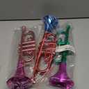 ArtCreativity 13 Inch Metallic Trumpets, Set of 3, Fun Plastic Musical Instruments Noise Makers for Parties and Events, Music Toys for Kids, Cool Birthday Party Favors for Boys and Girls