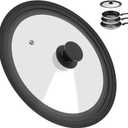Universal Lid for Pots Pans and Skillets, Pan Cover Fit 11", 12",12.5" Diameter Cookware, Silicone Replacement Pan Lid Pot Lids for Frying Pans, Cast Iron,Tempered Glass Lid