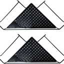 Bioristar 2-Pack Iron Office Cubicle Floating Corner Shelf (Medium, Black, Art Deco, Hanging, 2 Shelves, 16.2x11x2.36 inches)