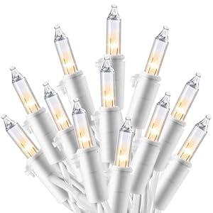 Joiedomi Christmas String Lights Indoor,100 Count Mini Warm Fairy Light Outdoor,21.4 FT Decor for Patio Dorm Classroom Bedroom Holiday Wedding Party Garland Birthday Valentines Day,White Wire