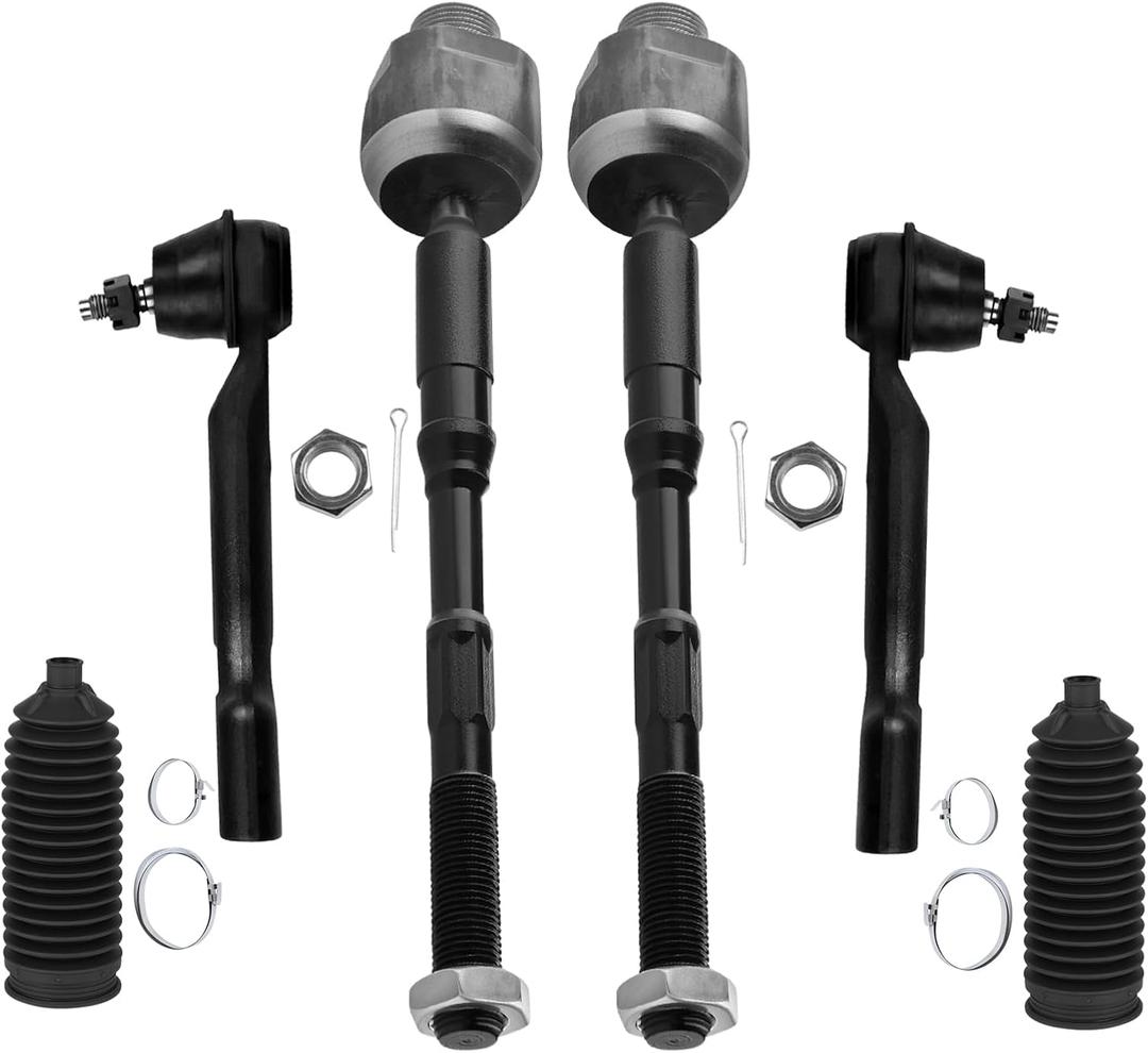 SCITOO 6-PC SET Suspension Kit For 2008-2013 For Nissan Rogue 2014-2015 For Nissan Rogue Select Front Inner Outer Tie Rod End Steering Boot