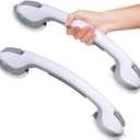 2Pc Safety Detachable Shower Handles with Suction Engineered Design. They are Easy to Install and These Grab Bars are Suitable for Use in Bathroom and Showers, Suitable for Seniors to Ensure Safety