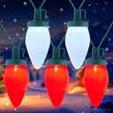 Brightown C9 LED Christmas String Lights, 66ft Multi-Color Outdoor Light String with 100 Smooth Opaque Bulbs, Plug-in Vintage Roofline Lights String for Outside Patio Christmas Holiday Decor