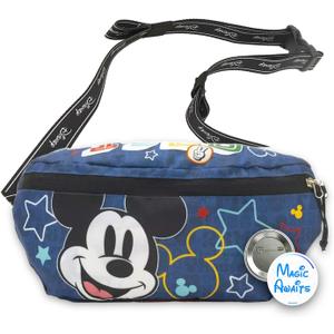 Mickey Mouse Fanny Pack Set - Bundle with Disney Belt Bag with Dual Zippers Plus Button | Mickey Mouse Waist Bag for Kids, Teens and Adults